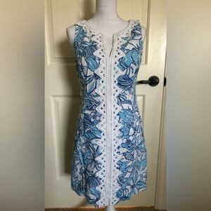 Lilly Pulitzer Floral Blue and White Dress